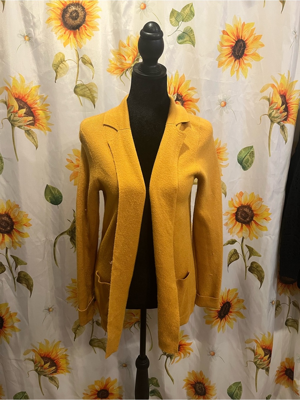 Rachel Zoe Mustard Knit Open Cardigan